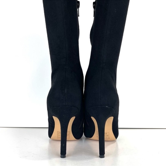 Aldo Vegan Suede Pointed Toe Thigh High Heeled Zip Boots - Picture 4 of 10
